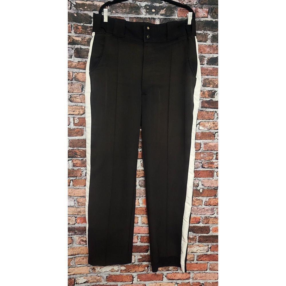 SMITTY Referee Pants Football Black White Stripe Size 36W *Needs to Be Hemmed*